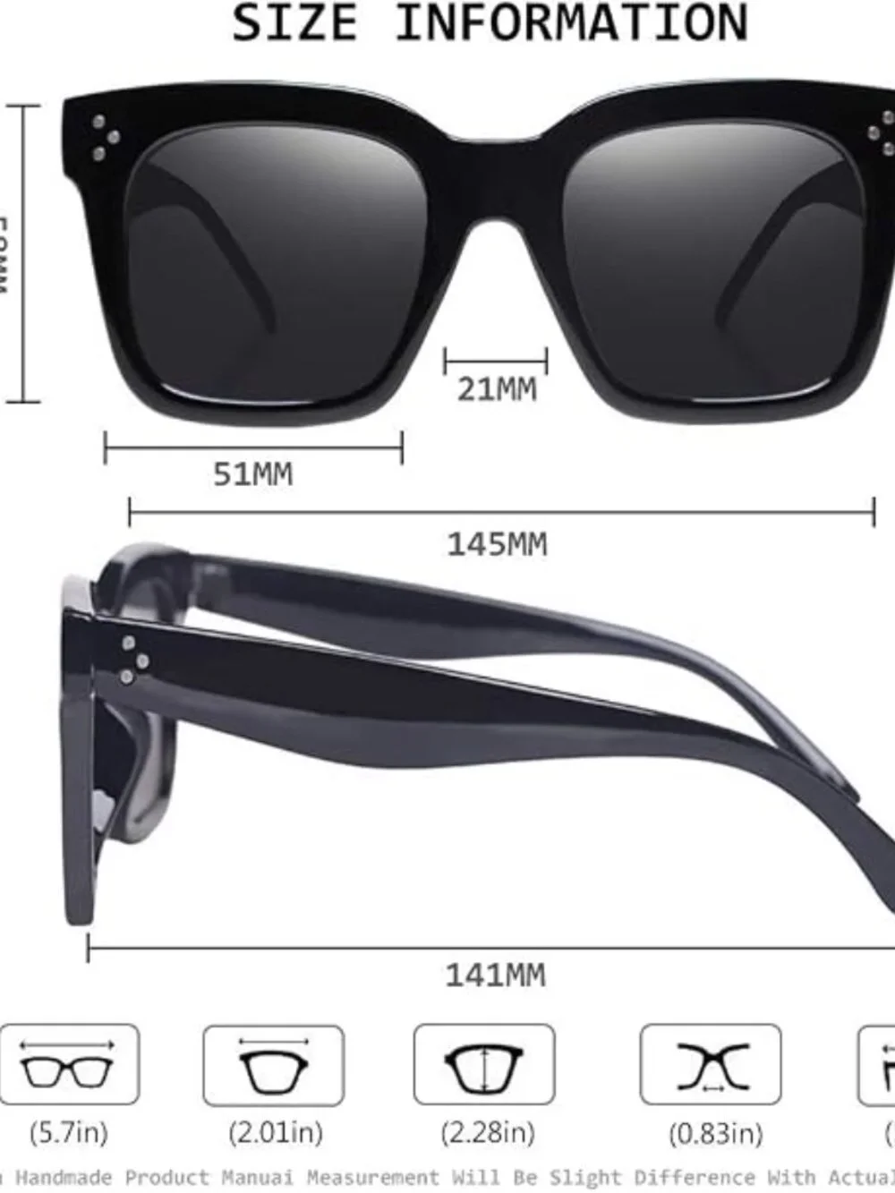 Women Oversized Sunglasses Designer Luxury Square Shades | Retro Trendy Big Larg